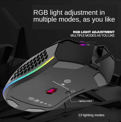 q8 Wired mechanical Sport RGB Gaming Mouse Black 4