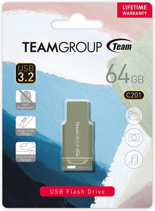 TEAM C201 3.2 DRIVE 64 GB GREEN RETAIL 1